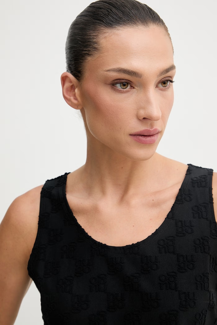 HUGO top da spiaggia da donna Terry mono_top nero 50561091