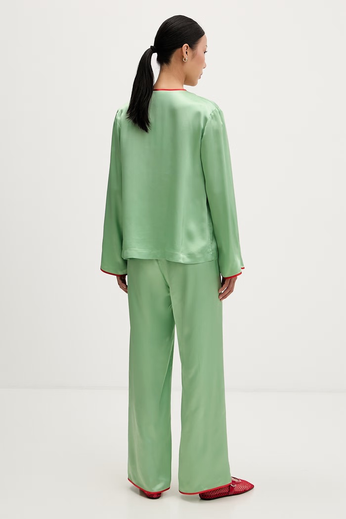Îmbrăcăminte The Sleeper pijama din două piese pentru femei din vâscoză LSSP02P022M verde