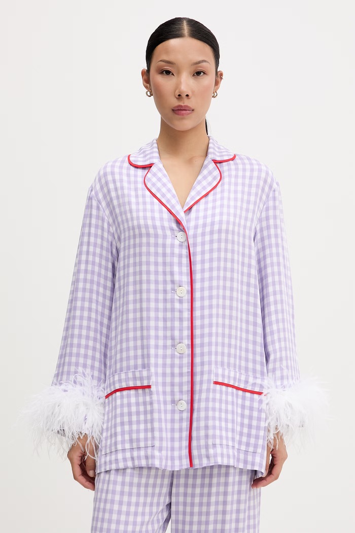 The Sleeper pijama din două piese pentru femei, din vâscoză PRSP02G066FW violet SS26