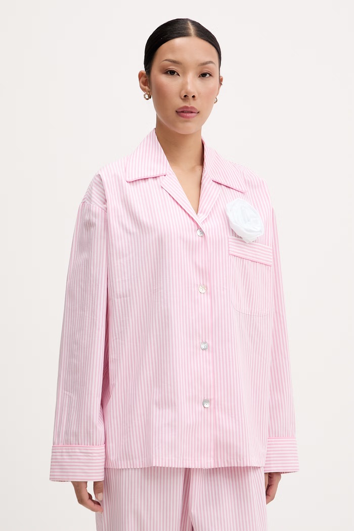 The Sleeper pijama din două piese pentru femei, din bumbac RSSP06G006R roz SS26