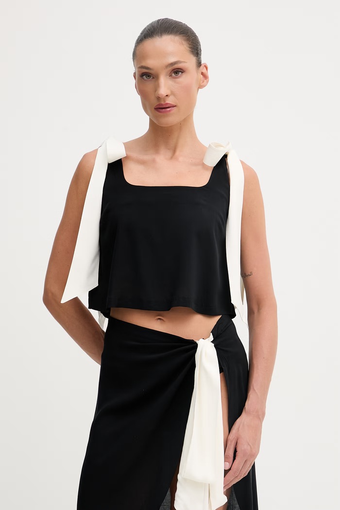 Karl Lagerfeld plážový top dámsky čierna B2W46036