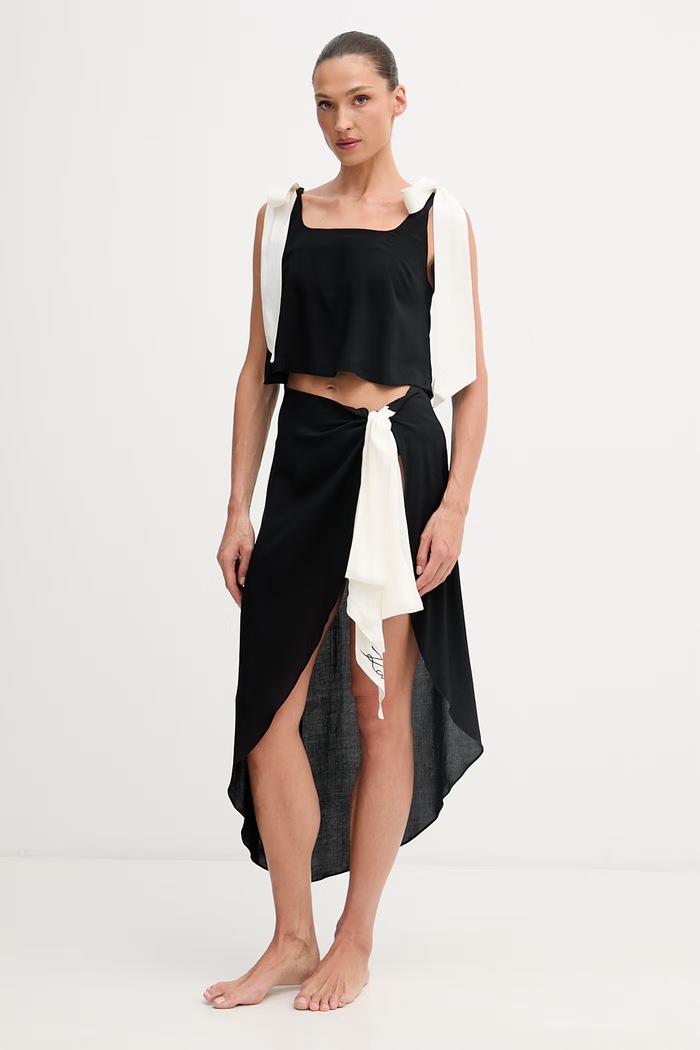 Karl Lagerfeld plážový top dámsky B2W46036 čierna SS26