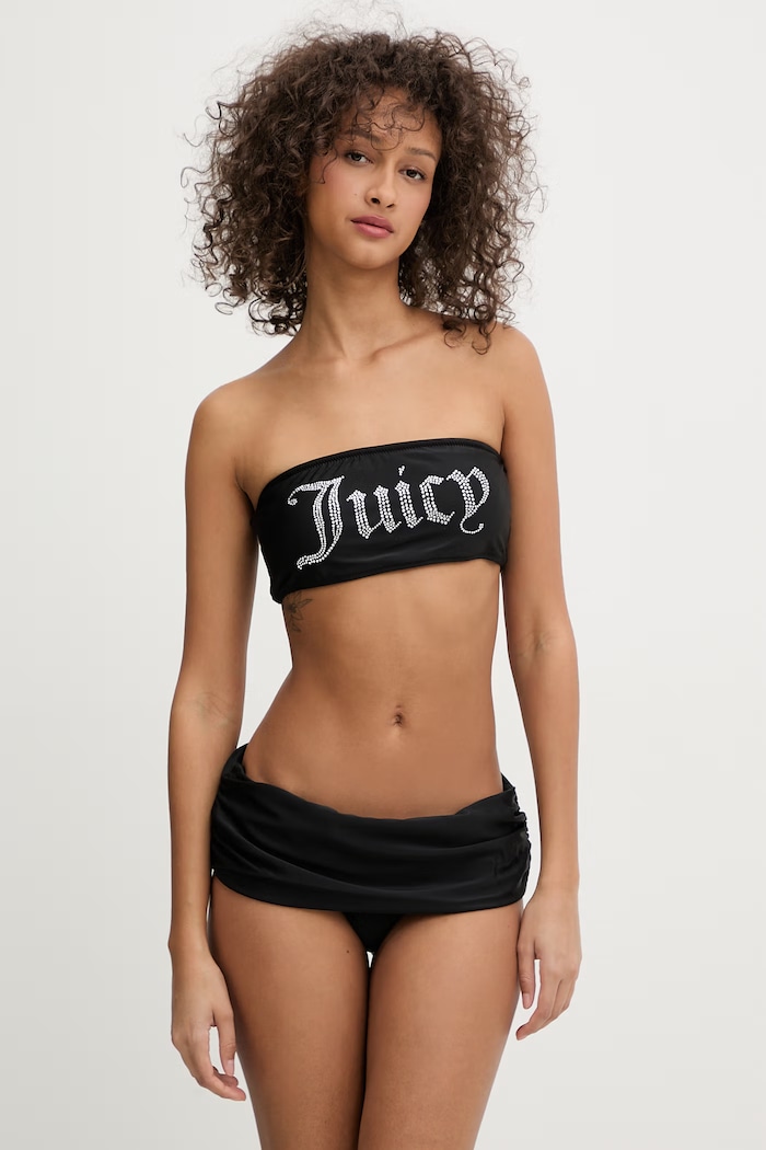 Juicy Couture dvojdielne plavky dámske BANDEAU BIKINI čierna JCITS126205
