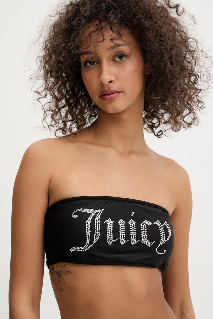 Juicy Couture dvojdielne plavky dámske BANDEAU BIKINI čierna JCITS126205