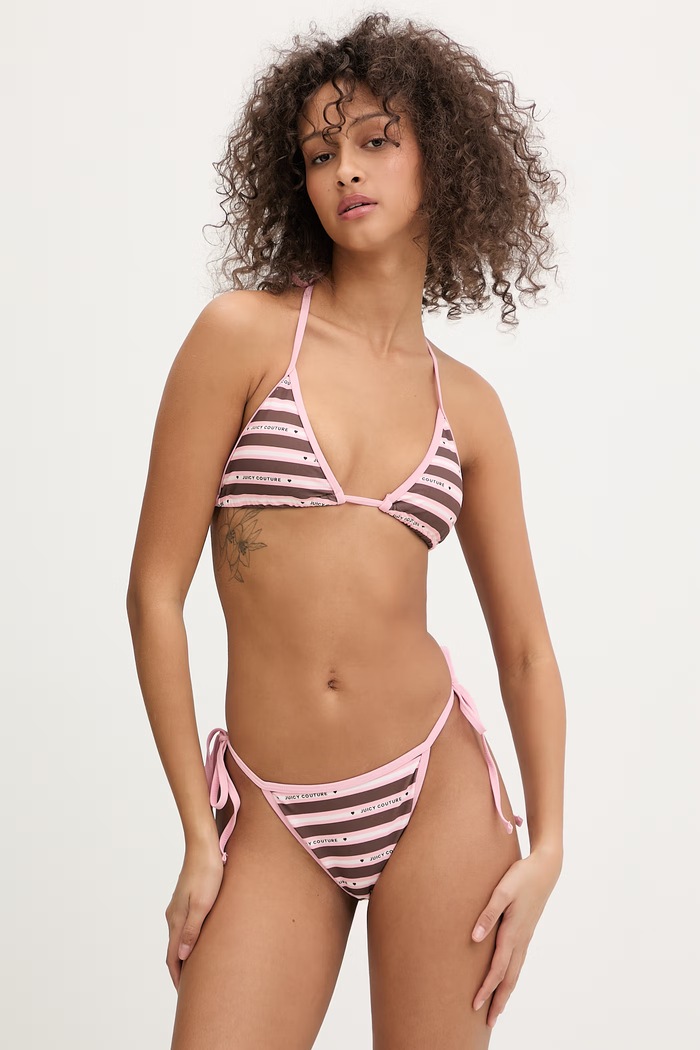 Juicy Couture dvojdielne plavky dámske STRIPE BIKINI ružová JCITS126206