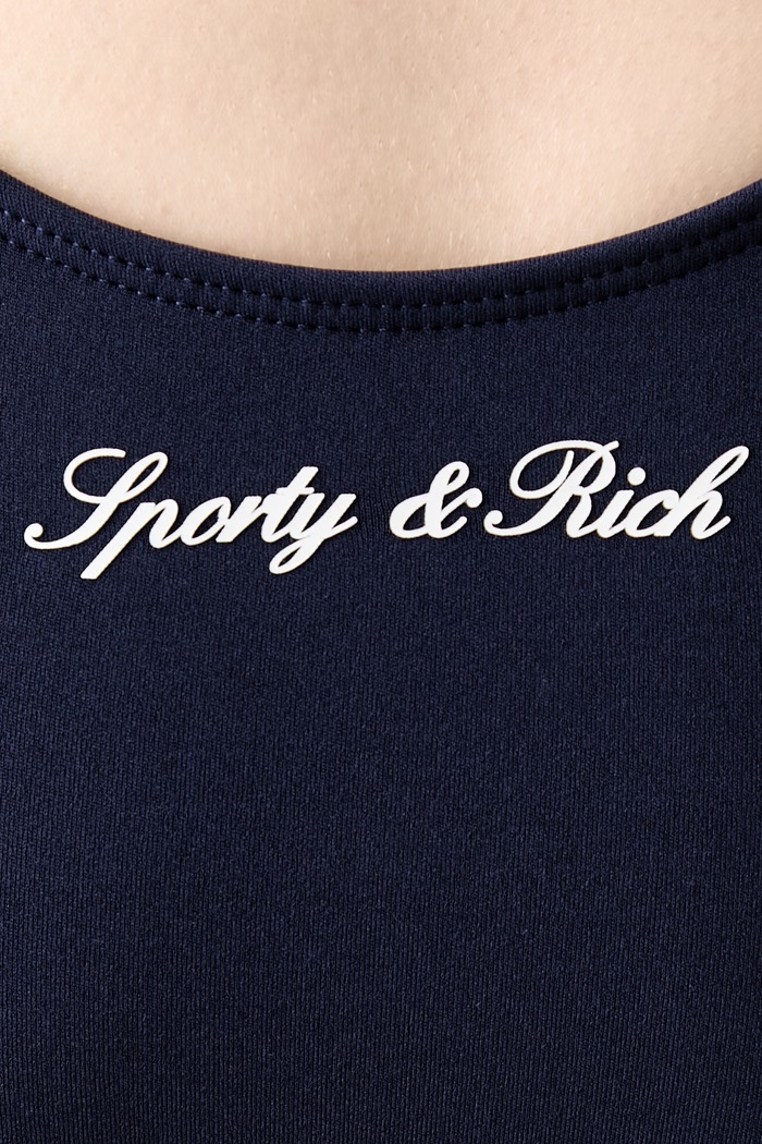 Sporty & Rich Signature Logo reggiseno sportivo TO00375326BL106 blu navy