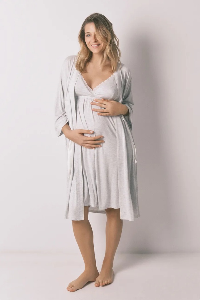 women'secret župan dámsky z viskózy MATERNITY 2173141 sivá SS26