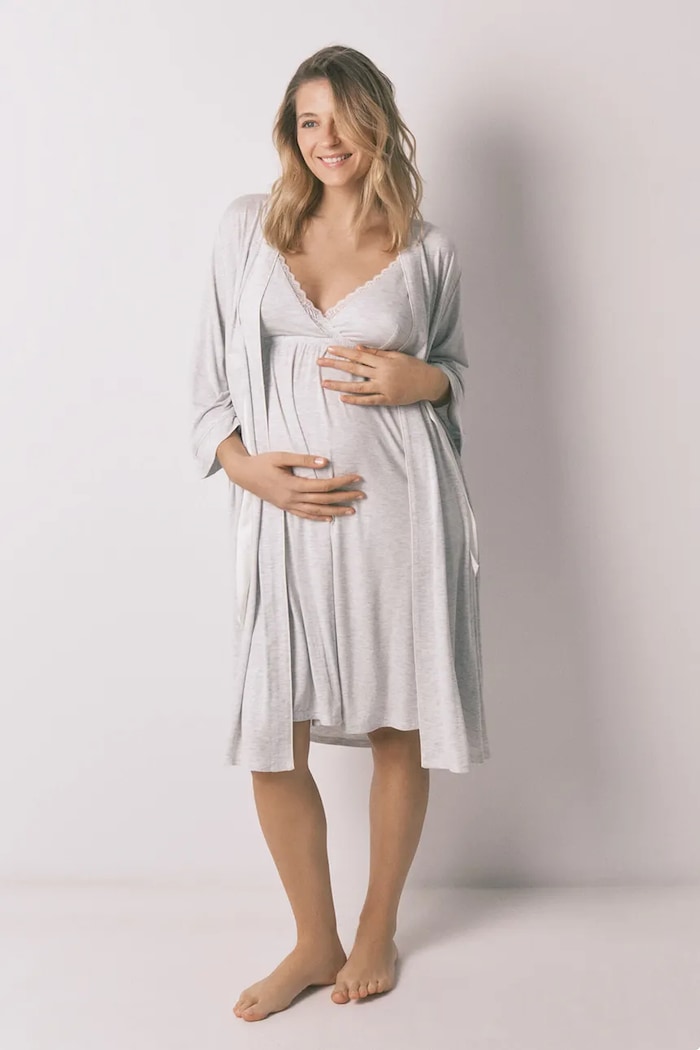 women'secret župan dámsky z viskózy MATERNITY 2173141 sivá SS26