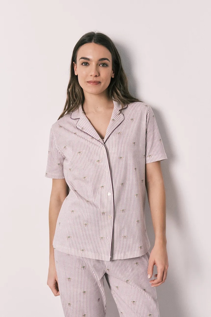Oblečenie women'secret komplet loungwear dámsky bavlnený 3133496 béžová