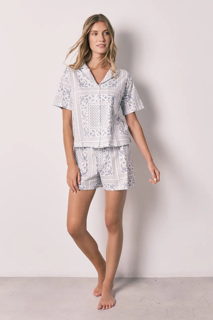 Oblečenie women'secret Dvojdielne pyžamo dámske rifľové 3593027 modrá