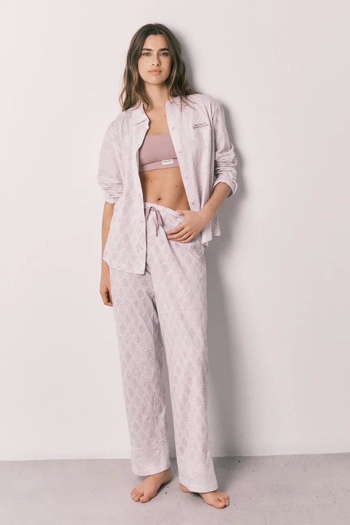 women'secret compleu loungewear de pentru femei, din bumbac roz 3593032