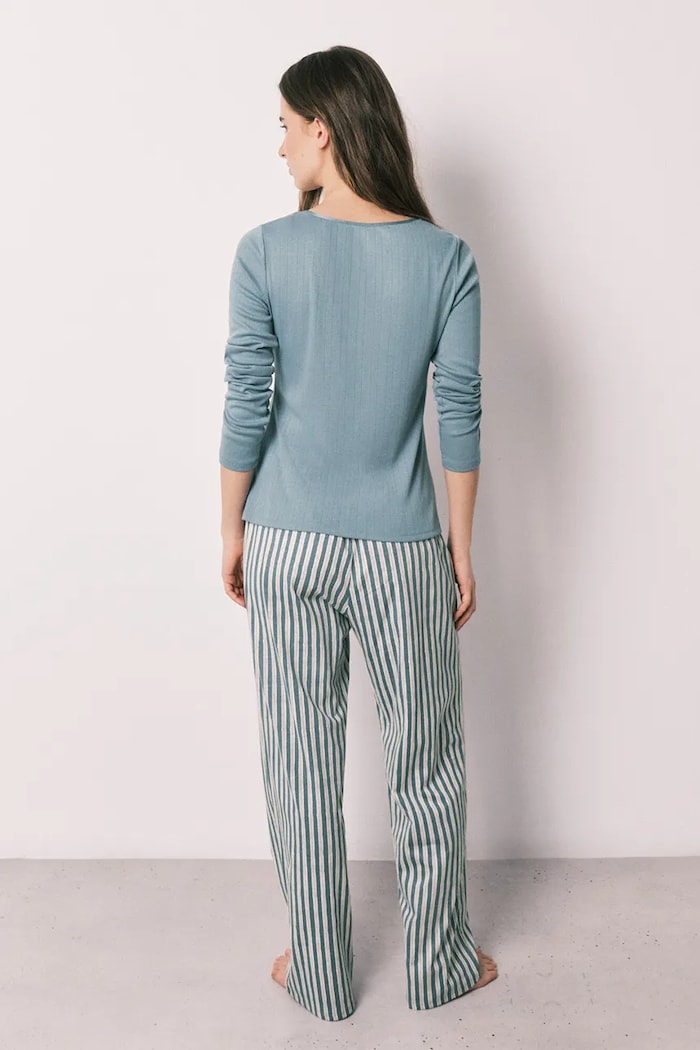 women'secret pijama din două piese pentru femei, din vâscoză 3593033 albastru SS26