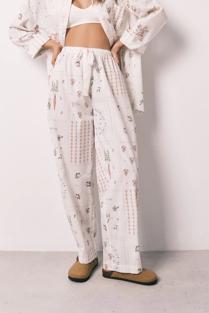 women'secret pantaloni de pijama pentru femei, din bumbac bej 3703233