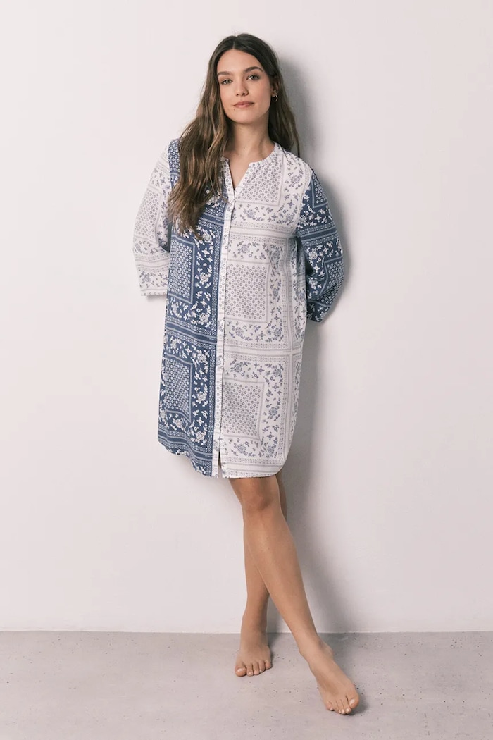 women'secret koszula nocna damska z wiskozy niebieski 4363631