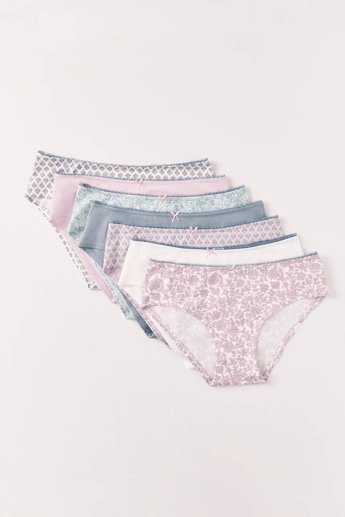 women'secret chiloți pentru femei, din bumbac pachet de 7 4933655 violet SS26