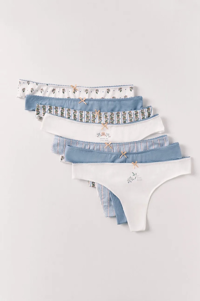 women'secret chiloți tanga pentru femei, din bumbac pachet de 7 4933656 albastru SS26