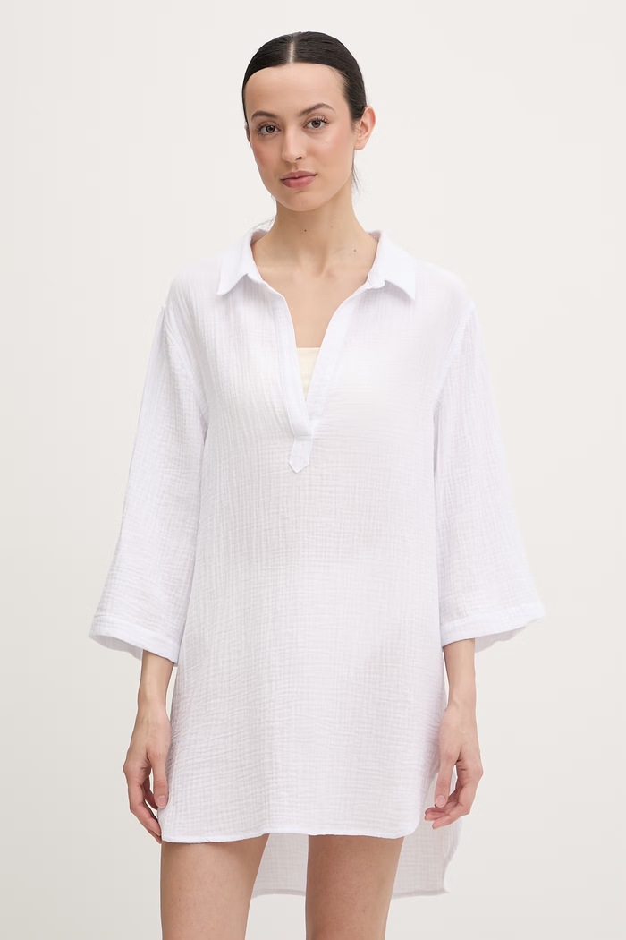 DKNY plážová košeľa dámska biela DIE6C971
