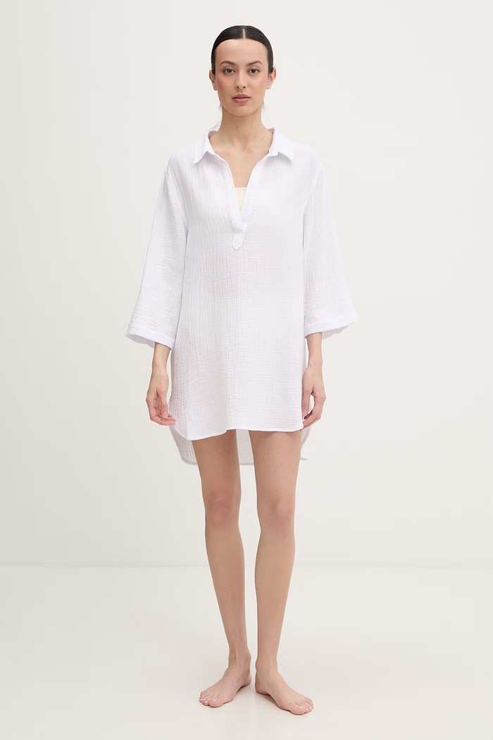 DKNY plážová košeľa dámska DIE6C971 biela SS26