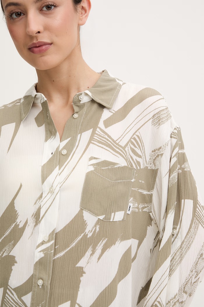 DKNY plážová košeľa dámska DIE6C955 zelená