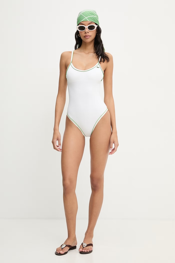 Lacoste enodelne kopalke ženske MF9829 bela SS26