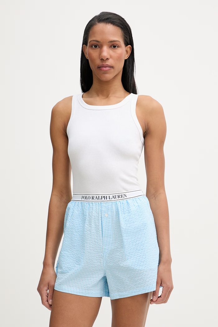 Polo Ralph Lauren pyžamové šortky dámské bavlněné 4P0783 modrá SS26