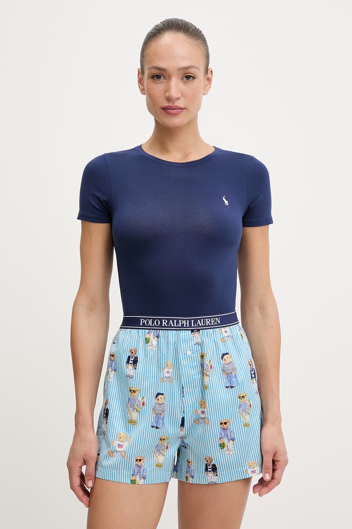 Polo Ralph Lauren body dámske bavlnené s elastanom tmavomodrá 4P0785