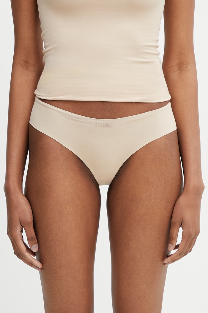 MM6 Maison Margiela Κιλότα γυναικεία με βαμβάκι μπεζ MKLL10040