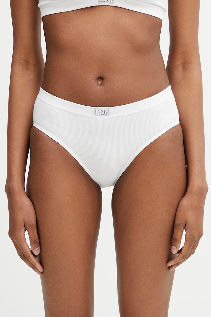 MM6 Maison Margiela figi damskie z bawełną biały MKL740010