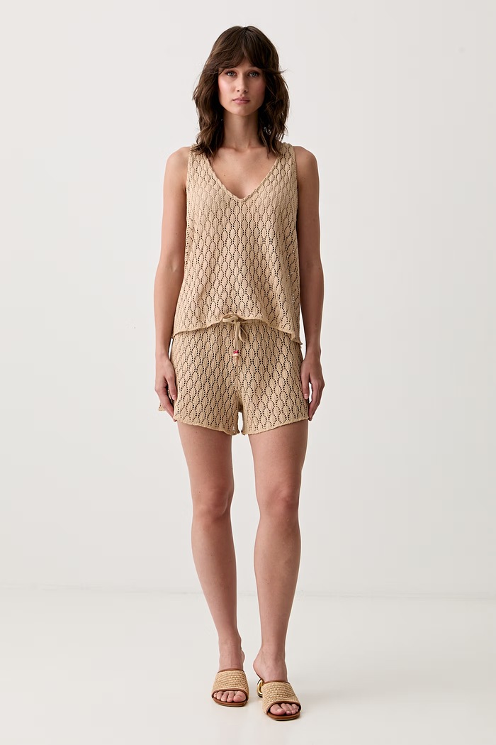 United Colors of Benetton plážový top dámský 3RYH5H008 béžová SS26