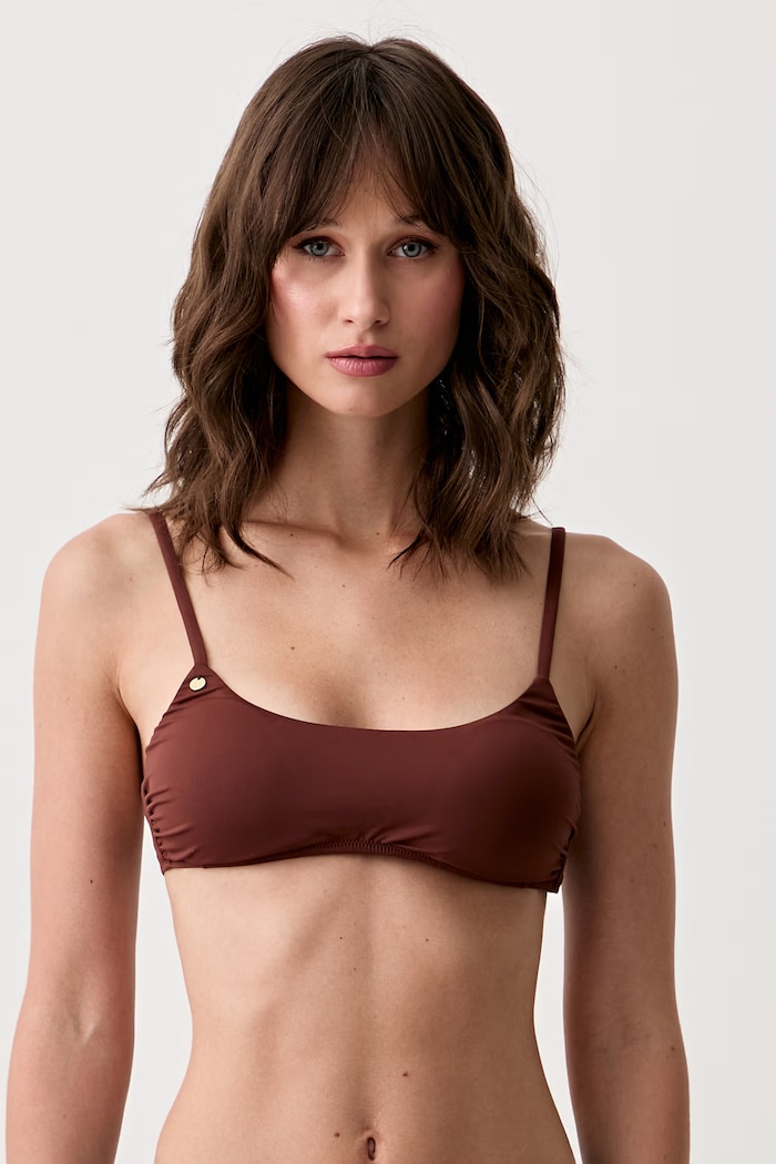 United Colors of Benetton plavková podprsenka dámská hnědá 3P6H5R1MQ