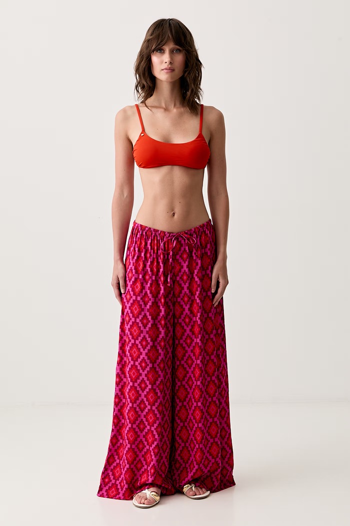 United Colors of Benetton plážové kalhoty dámské 4YCF5F00D růžová SS26