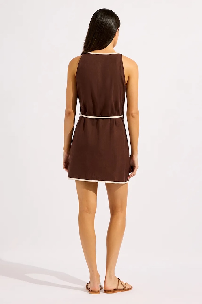 Seafolly sukienka plażowa damska Bind Mini Wrap 55665.DR brązowy SS26