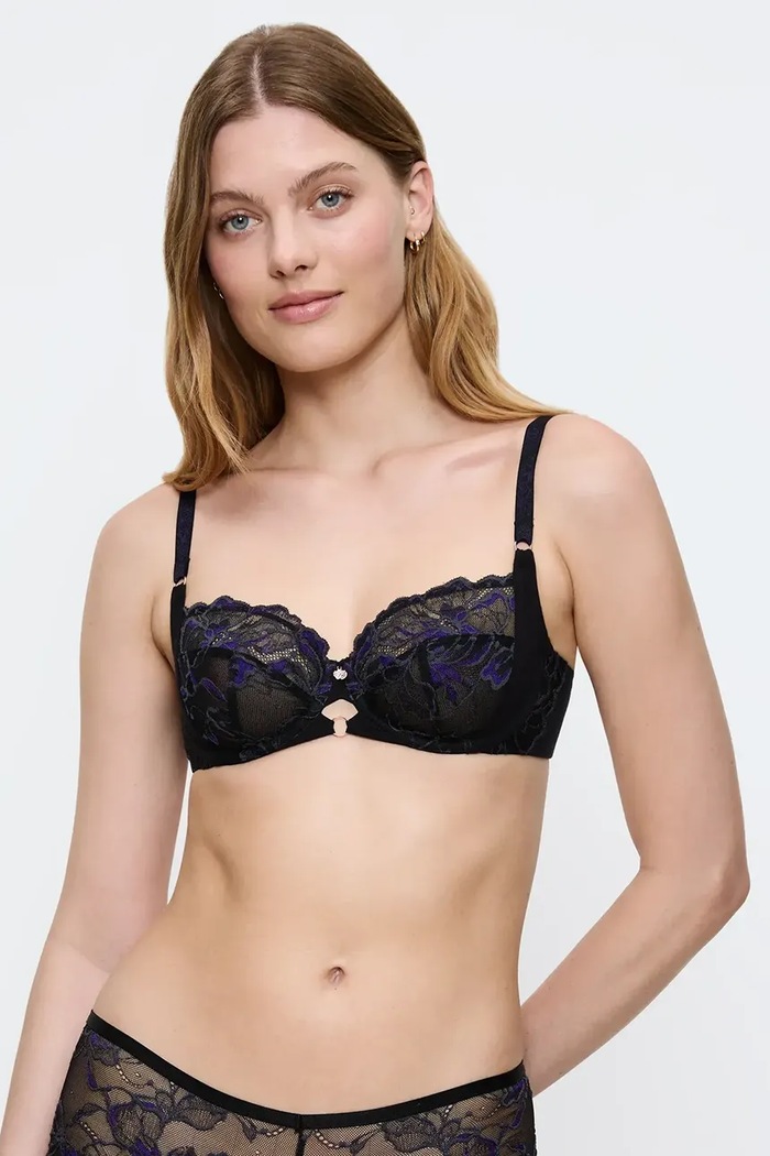 Triumph sutien balconette cu lyocell Wild Gardenia Florale negru 10224879