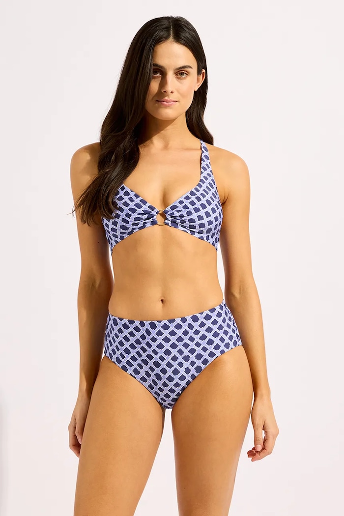 Seafolly plavková podprsenka dámska Multi Fit Longline Tri tmavomodrá 31554MF301