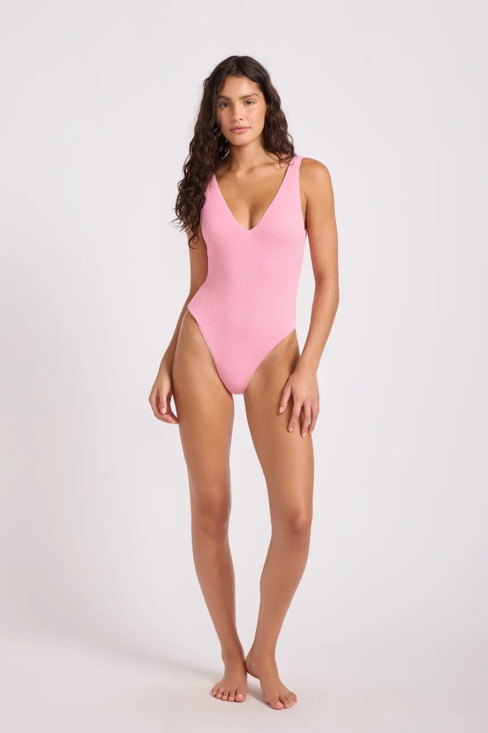 Odjeća Seafolly jednodijelni kupaći kostim za žene Deep V Neck 10974.861 roza