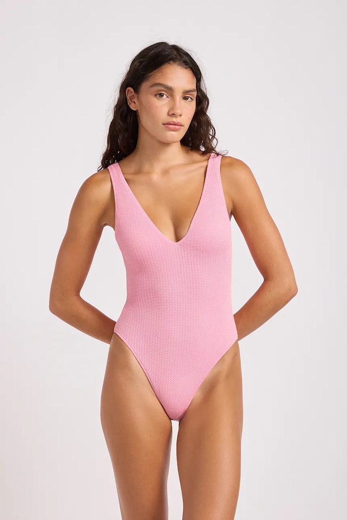 Seafolly jednodijelni kupaći kostim za žene Deep V Neck roza 10974.861