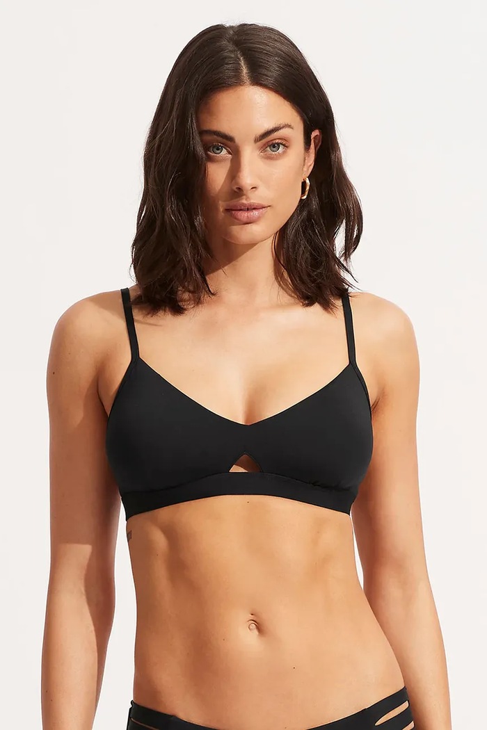 Seafolly grudnjak za kupanje za žene Hybrid Bralette crna 30580.942