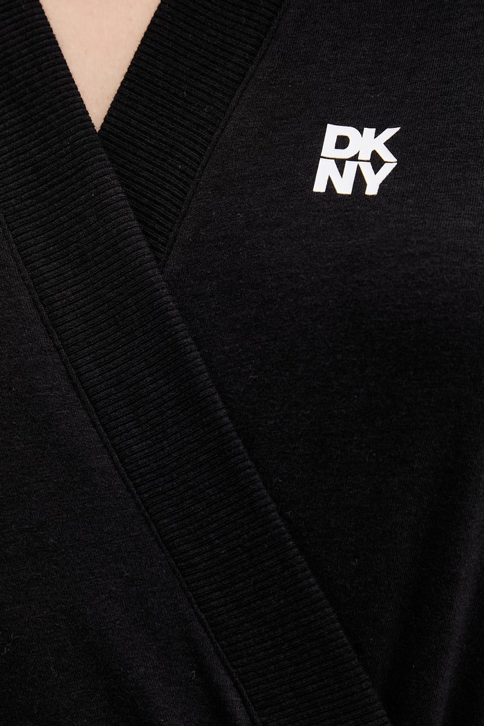 DKNY szlafrok damski z bawełną YI2022635 czarny