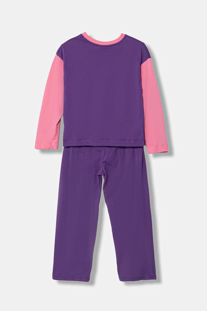 Otroška bombažna pižama United Colors of Benetton 30960P09J.G.Seasonal vijolična SS26