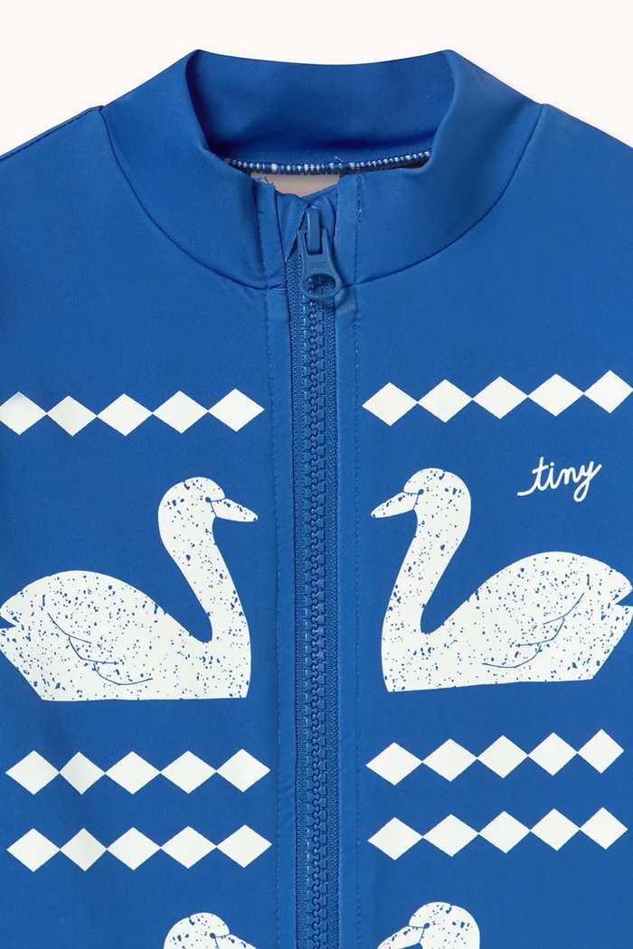 Jednodílné dětské plavky Tinycottons SWANS SWIMSUIT modrá SS26.444