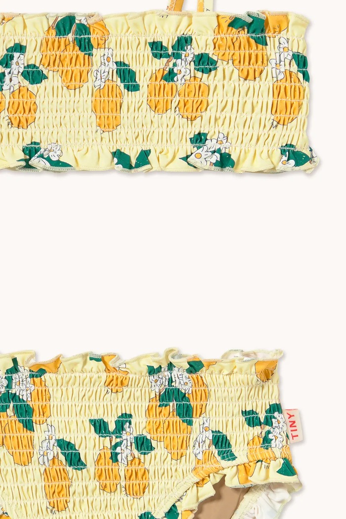 DÍVKA Dvoudílné dětské plavky Tinycottons ORANGES SMOCK SWIM SET SS26.462 žlutá