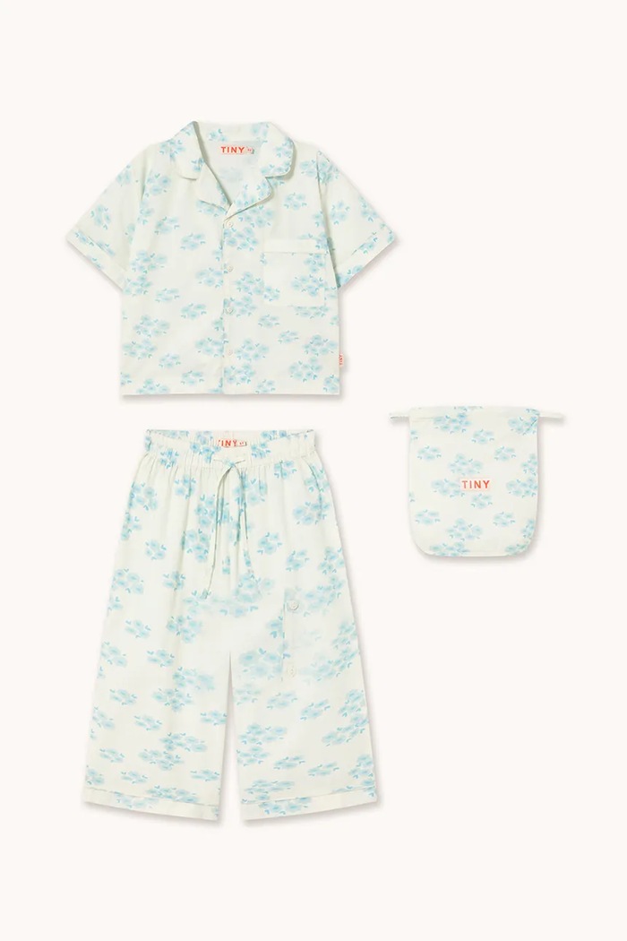 Dětské bavlněné pyžamo Tinycottons BLOSSOMS SET SS26.477 bílá SS26