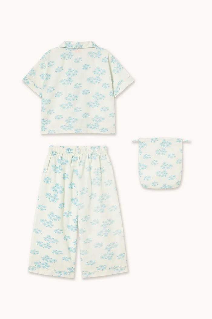 DÍVKA Dětské bavlněné pyžamo Tinycottons BLOSSOMS SET SS26.477 bílá
