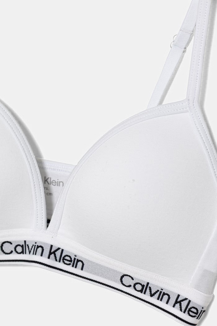 Dievča Calvin Klein Underwear trojuholníková podprsenka detská bavlnená s elastanom G80G800736.PPY2 biela