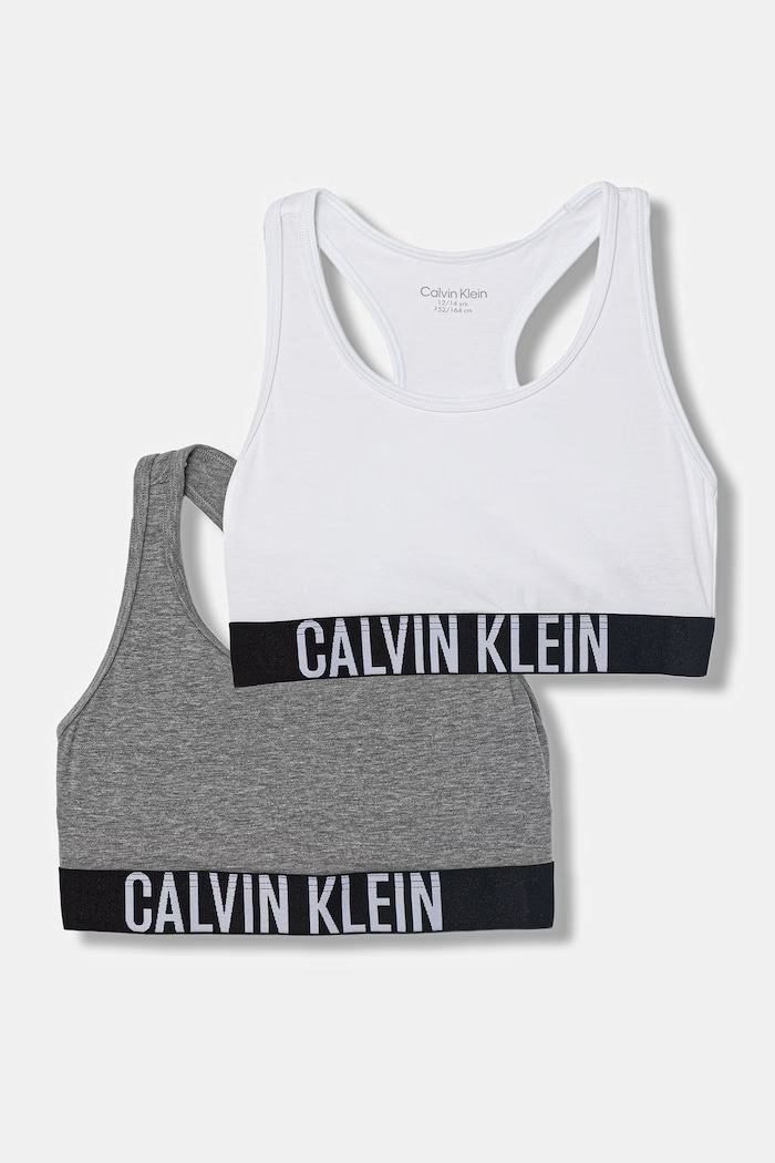 Calvin Klein Underwear podprsenka dětská bavlněná s elastanem 2-pack bílá G80G800744.PPY2