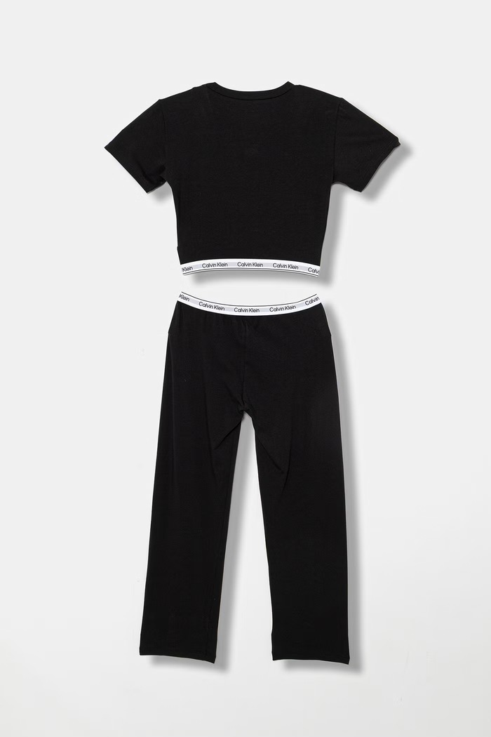 Calvin Klein Underwear detské dvojdielne bavlnené pyžamo s elastanom G80G800738.PPY2 čierna SS26