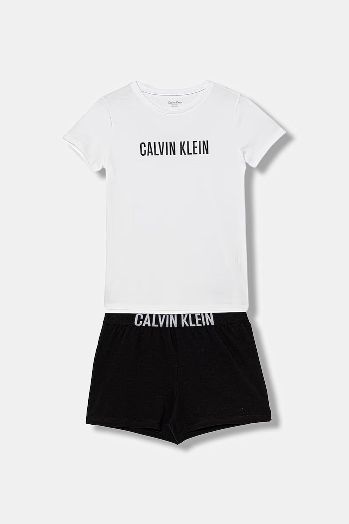Calvin Klein Underwear pijama din două piese pentru copii bumbac cu elastan alb G80G800739.PPY2