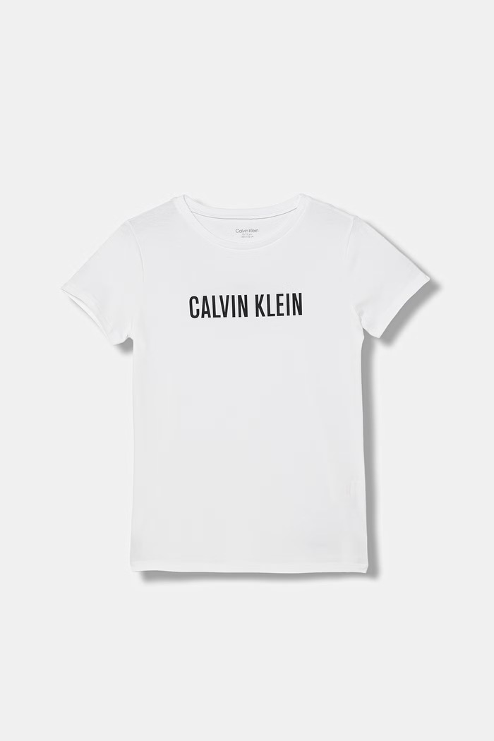 Calvin Klein Underwear pijama din două piese pentru copii bumbac cu elastan G80G800739.PPY2 alb SS26