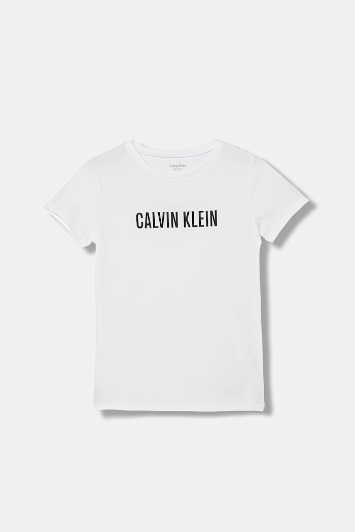 Calvin Klein Underwear pijama din două piese pentru copii bumbac cu elastan G80G800739.PPY2 alb SS26