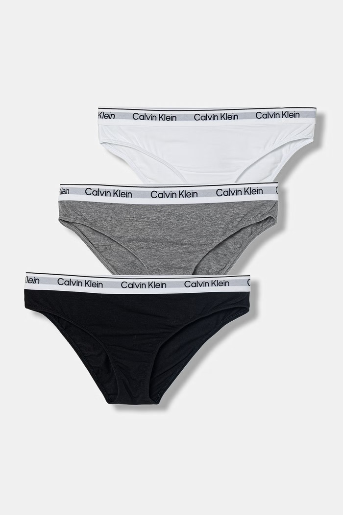 Calvin Klein Underwear klasične hlačke ženske iz bombaža z elastanom, paket 3 kosov siva G80G800728.PPY2